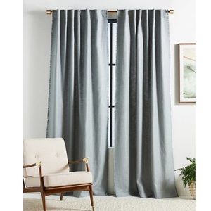 NWOT Pair (2 panels) Anthropologie Luxe Linen Blend Seafoam Drapery Panels
